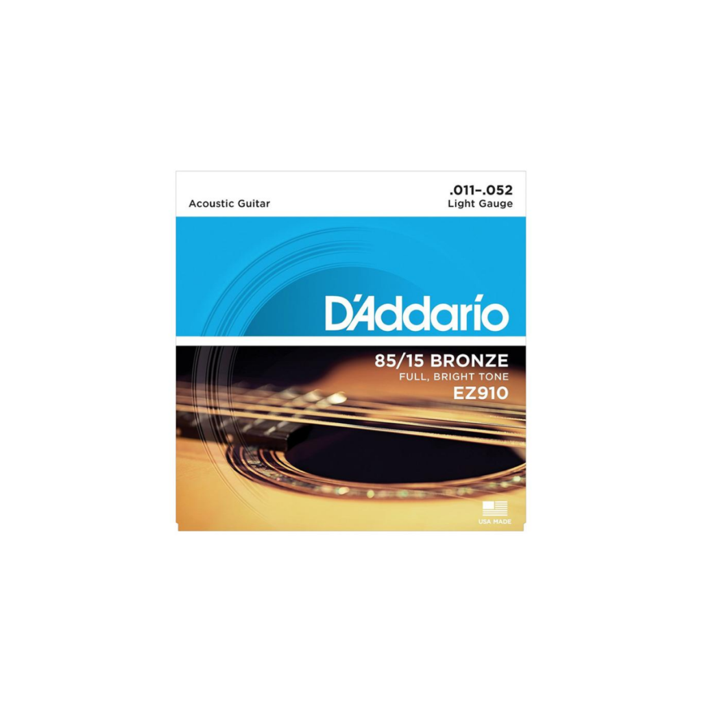 Bronze 85/15 Calibre 11-52 Cordes Guitare Acoustique D'Addario EZ910 - Bronze 85/15 Léger 11-52 - Lot De 3 Cordes Acoustique Folk
